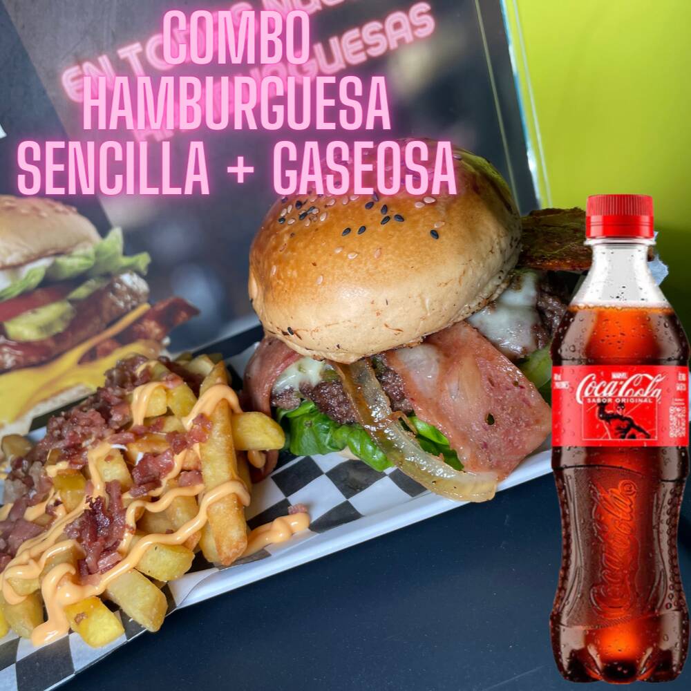 Combo Hamburguesa Sencilla - Papas + Coca Cola 400
