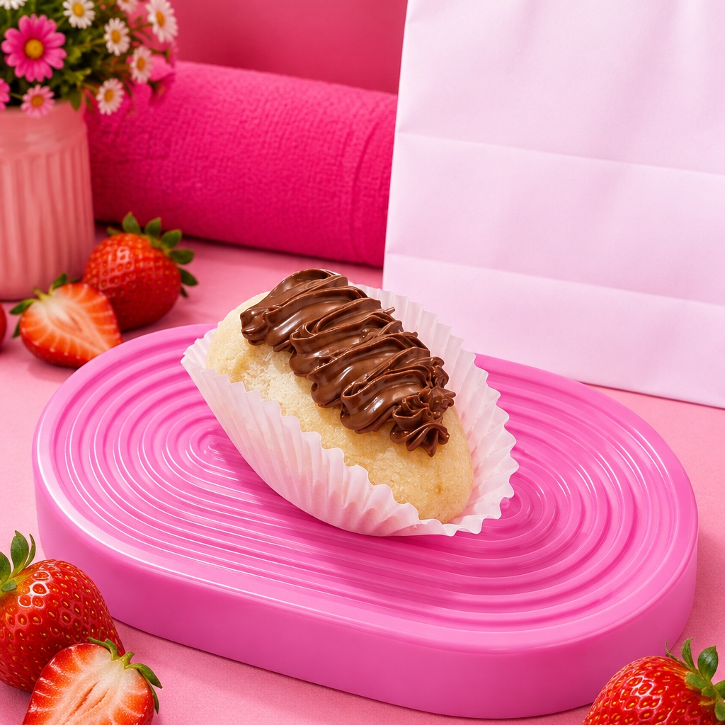 A nossa Coxinha de Morango com Ninho é simplesmente irresistível! Uma deliciosa massa de Leite Ninho super cremosa envolvendo um morango fresquinho e suculento, finalizada com leite em po e um generoso toque de Nutella cremoso por cima. Uma combinação perfeita de suavidade, cremosidade e muito sabor em cada mordida!