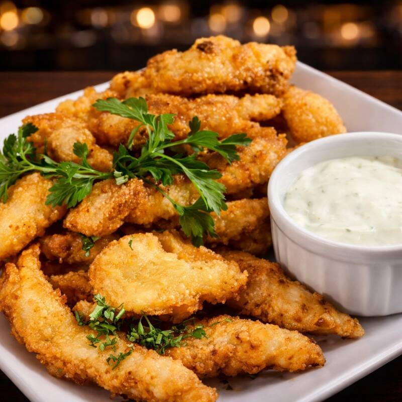 Leve, crocante e cheia de sabor! Nossos filés de tilápia são cuidadosamente selecionados, empanados na medida certa e fritos até ficarem douradinhos por fora e macios por dentro. Cada pedaço entrega aquela crocância irresistível por fora e uma carne branca, suculenta e delicada por dentro. Perfeita para compartilhar, petiscar ou transformar qualquer momento em uma refeição especial. Simples, saborosa e impossível de resistir.