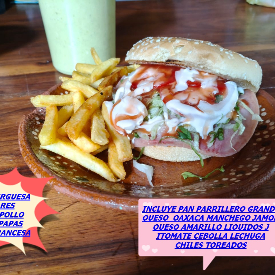 Hamburguesa de Res con Papas