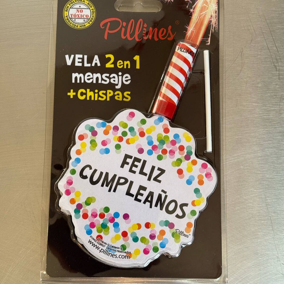 Vela Confeti Con Pirotecnia Feliz Cumpleaños