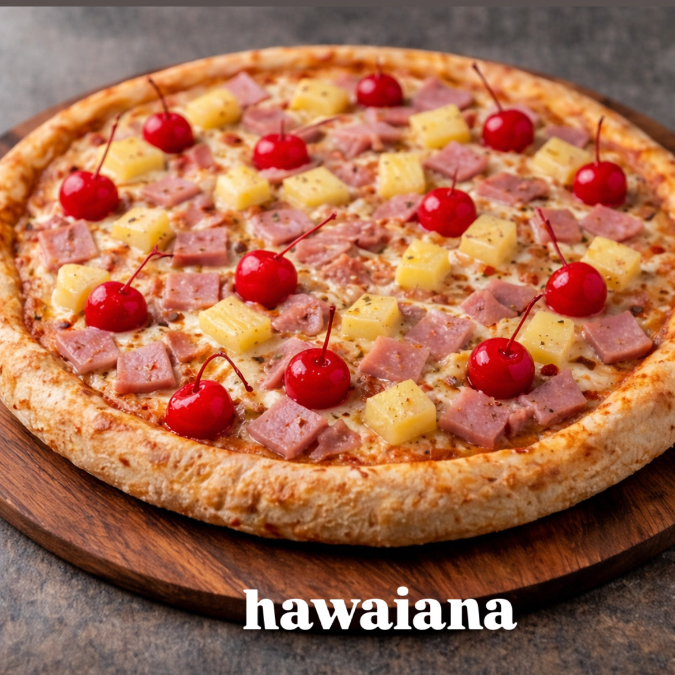 Pizza mediana hawaiana