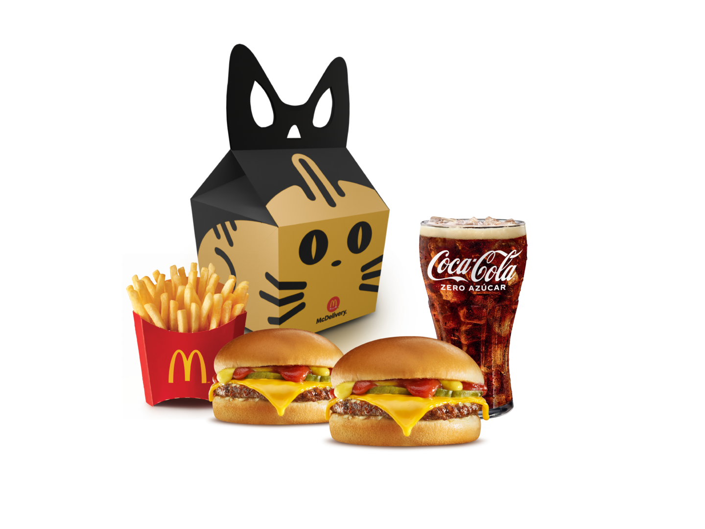 McCombo® 2 Hamburguesas con Queso y una (1) Kitty Box