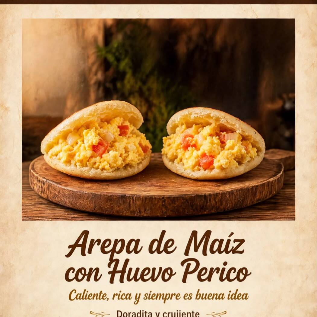 Arepa de Maíz con Huevo Pericos