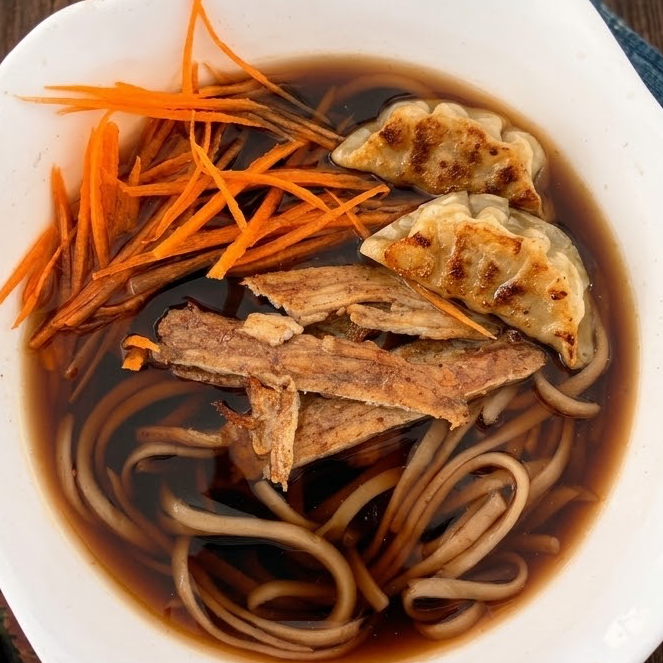 Sopa de Udon con Gyozas