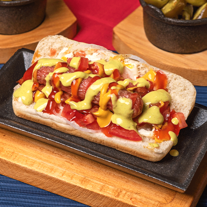 Hot Dog Salsa de Guacamole