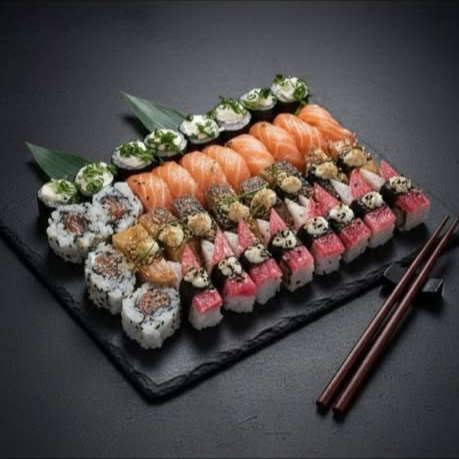 8- sushi salmão, 8- sushi skin, 8- maki filadélfia, 8- hot filadélfia, 8-sushi kani, 8- uramaki salmão grelhado, 4- Uramaki Filadélfia