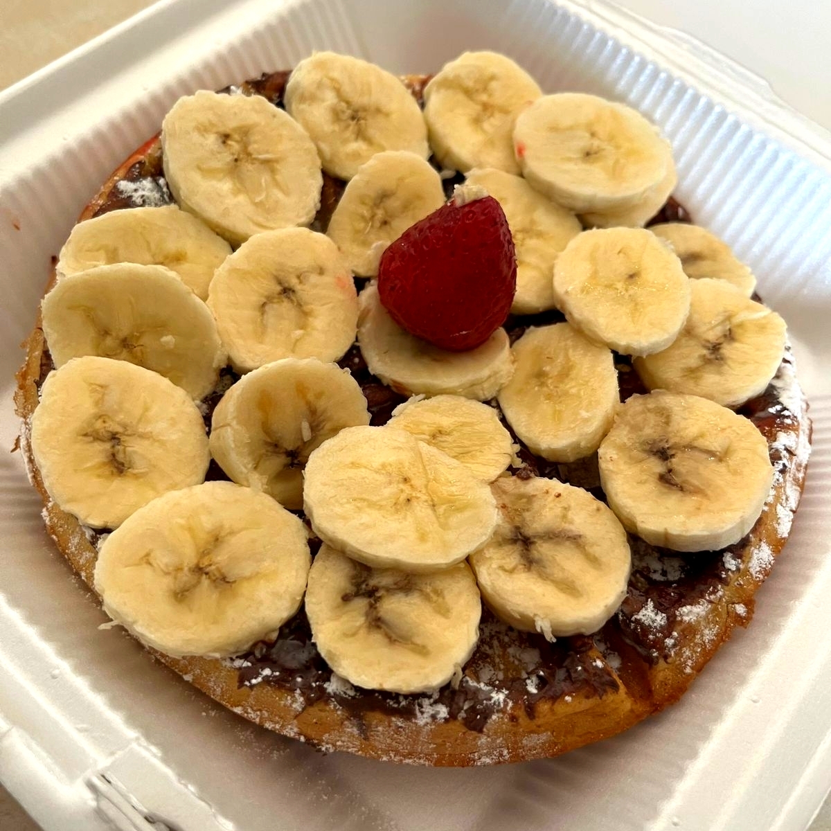 Waffles platano, nutella
