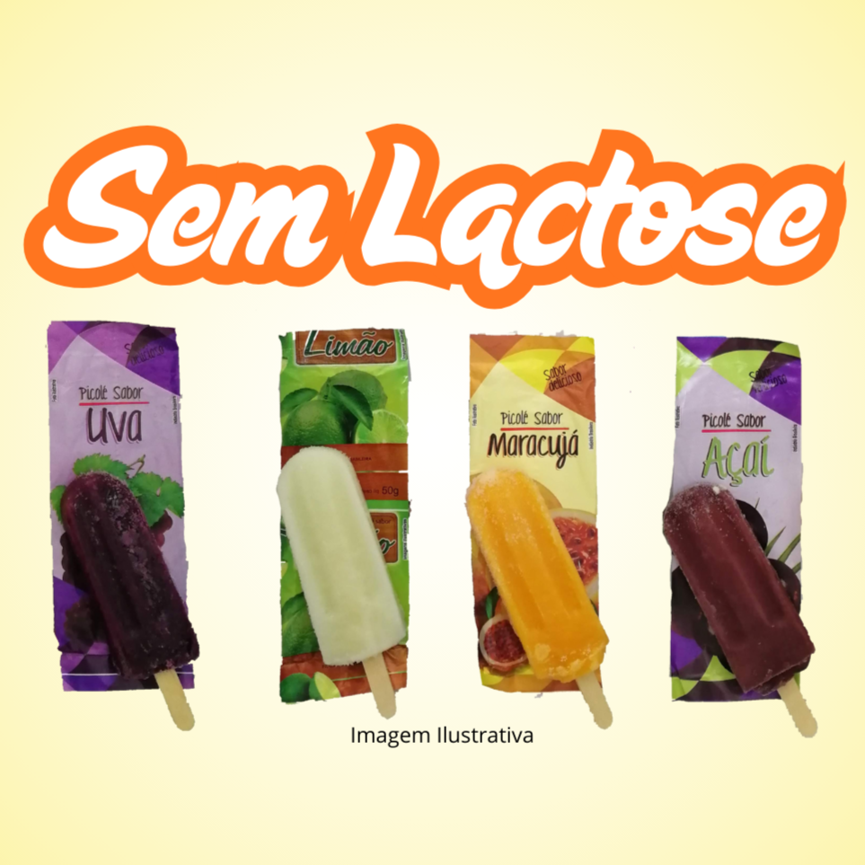 Picolés feitos à base de água, leve e saboroso, ideal para quem busca uma opção Sem Lactose.