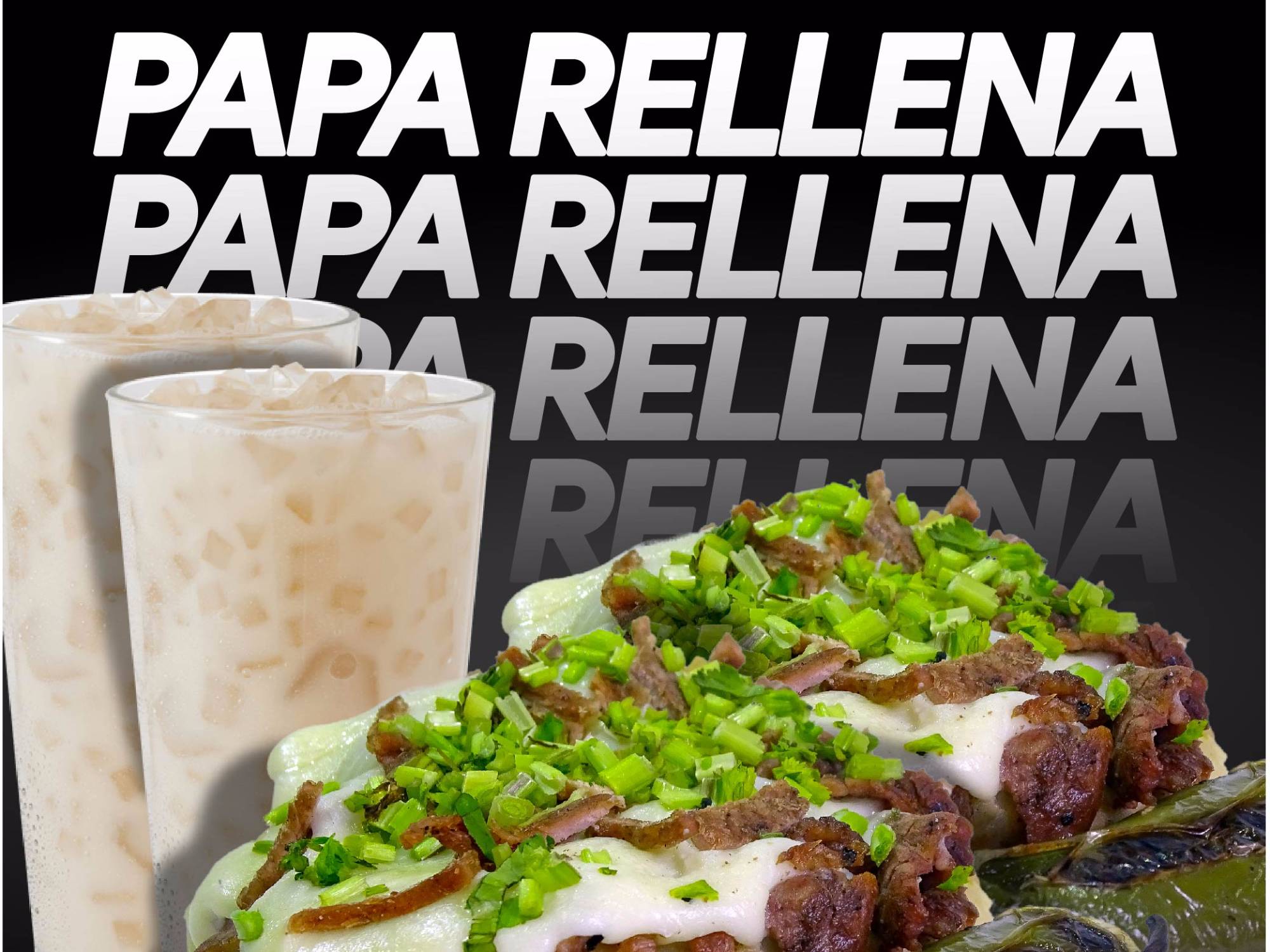 2 Papas Rellenas y 2 Bebidas 500ml