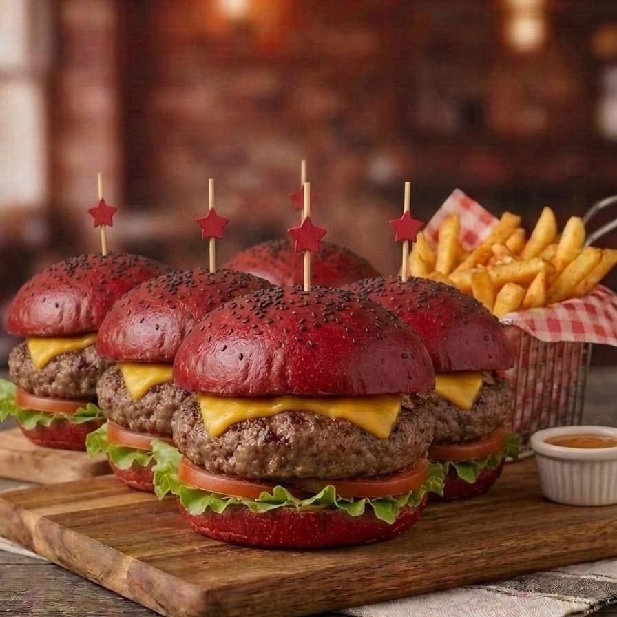 Combo familiar con papas y refresco 5 Hamburguesas