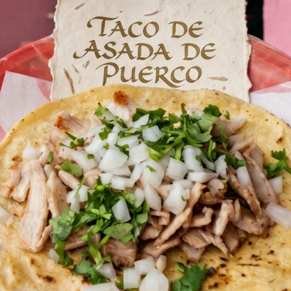 TACO DE ASADA DE PUERCO