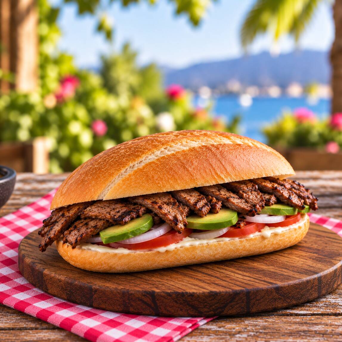 Torta de Arrachera