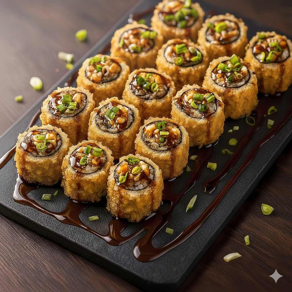 Hot Skin Filadéfia empanado na farinha panko super crocante.