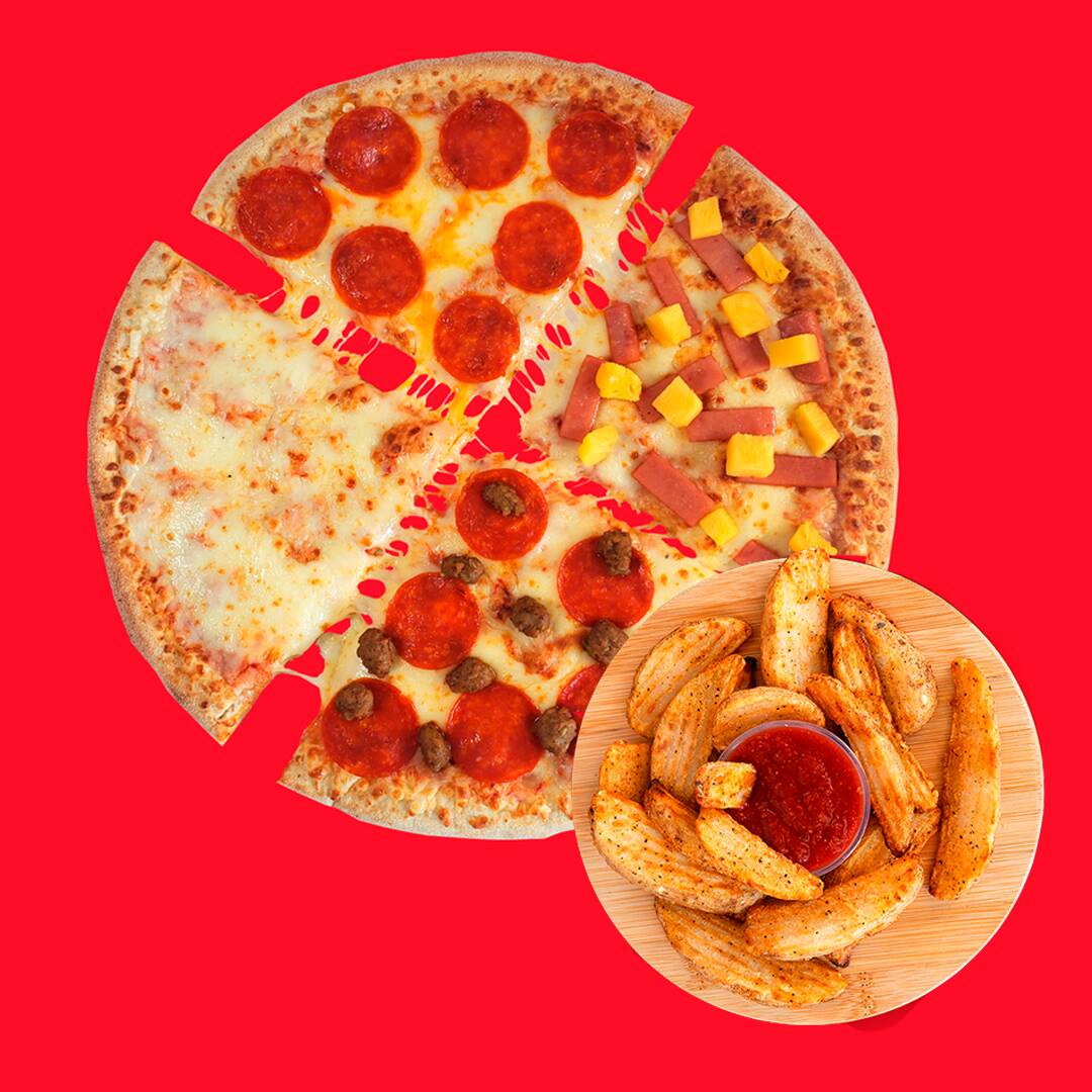 Pizza Grande 4x4 + Papas Gajo