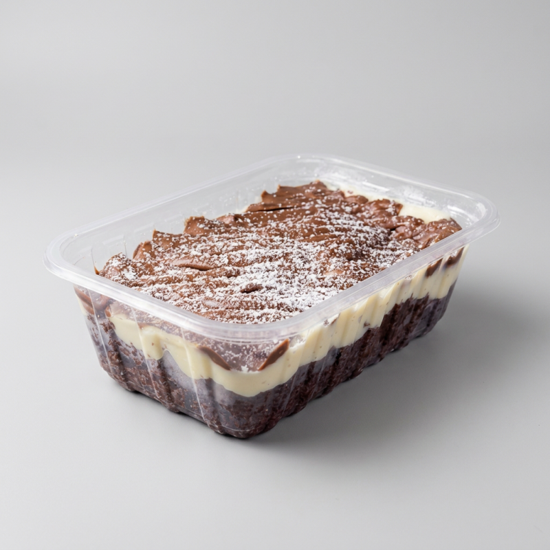 Bolo de Chocolate com Creme de Ninho, coberto por Creme de Avelã