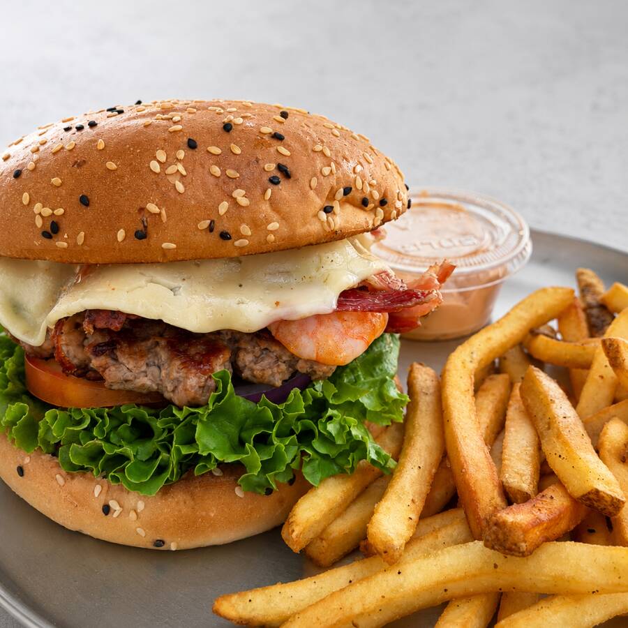 Combo Hamburguesa Mar y Tierra