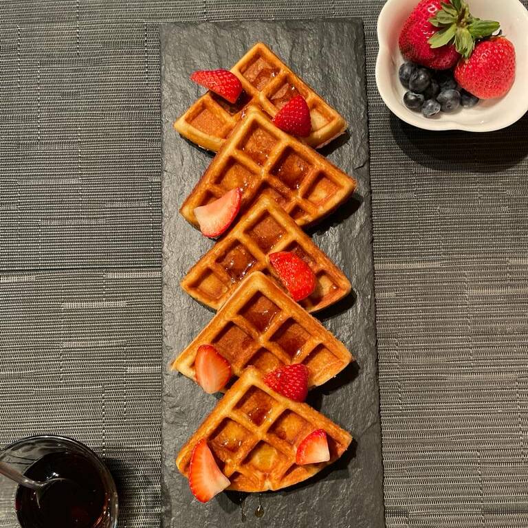 Waffle con Fresas