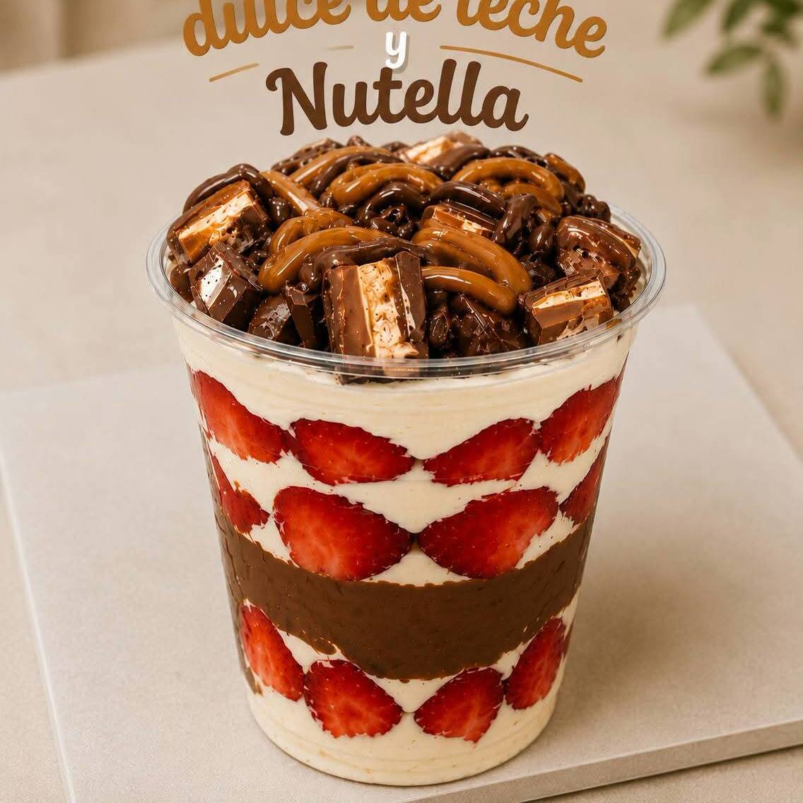 Fresas con Crema Milky Way y Nutella