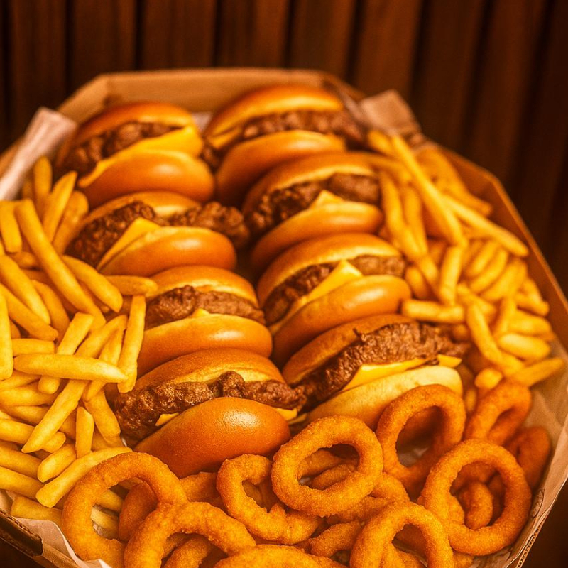 4 NOVO FURIOSO, BATATA APROXIMADAMENTE 300 G, ONIONRING APROXIMADAMENTE 300 G, 1 PEPSI 1L