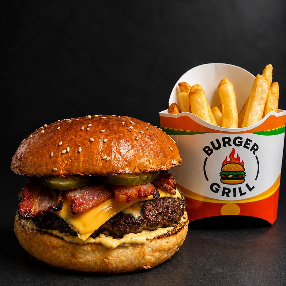 Doble Queso y Tocino con papas
