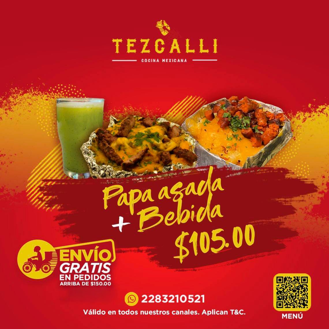 Papa asada + bebida