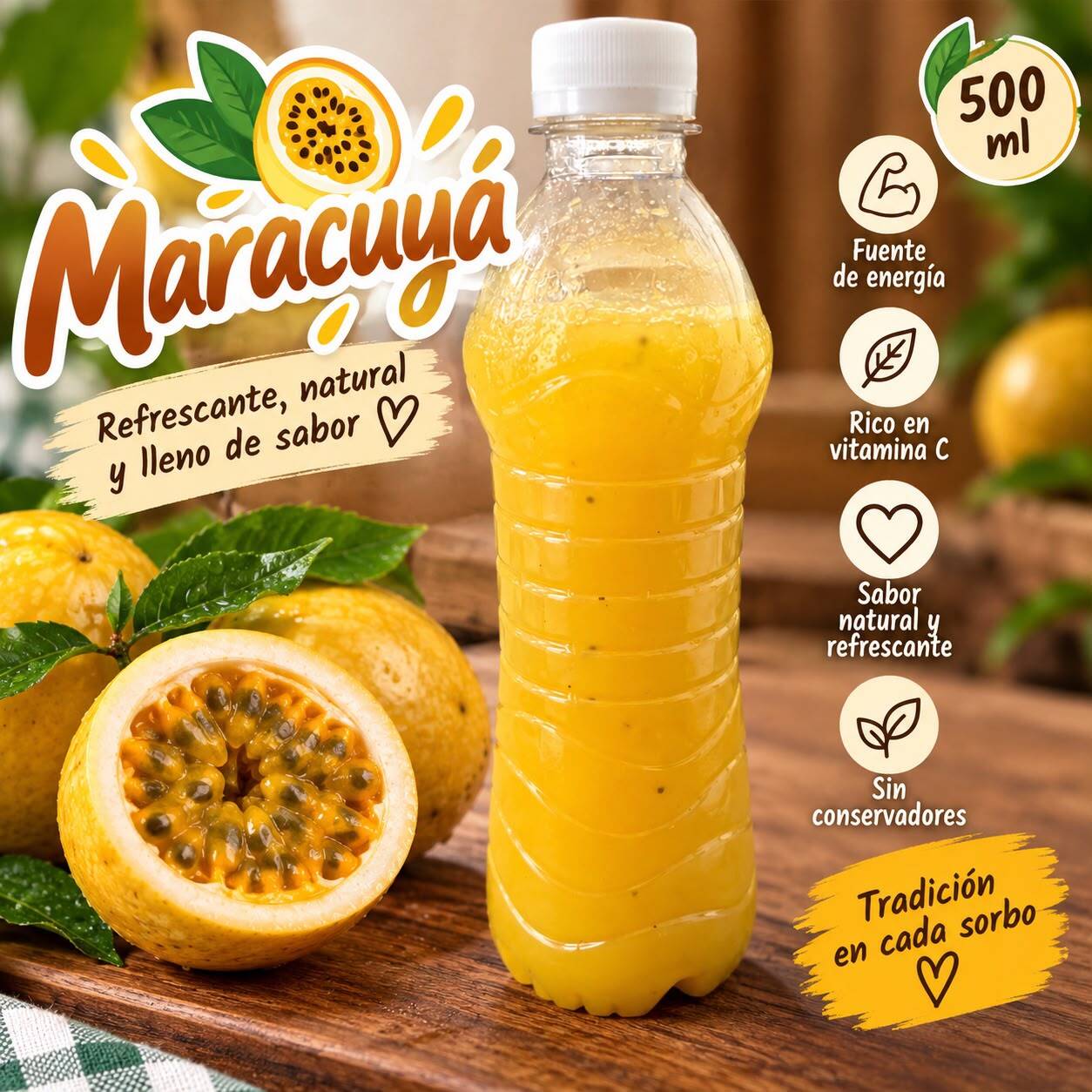 Agua natural de Maracuya