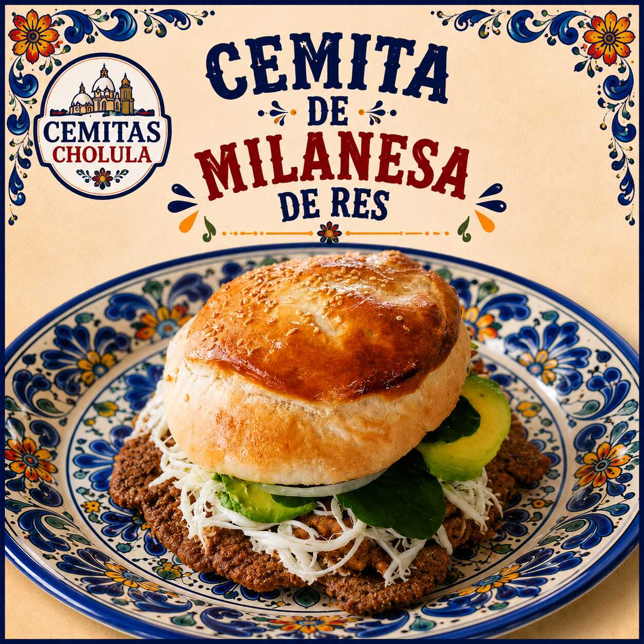 Cemita milanesa de res