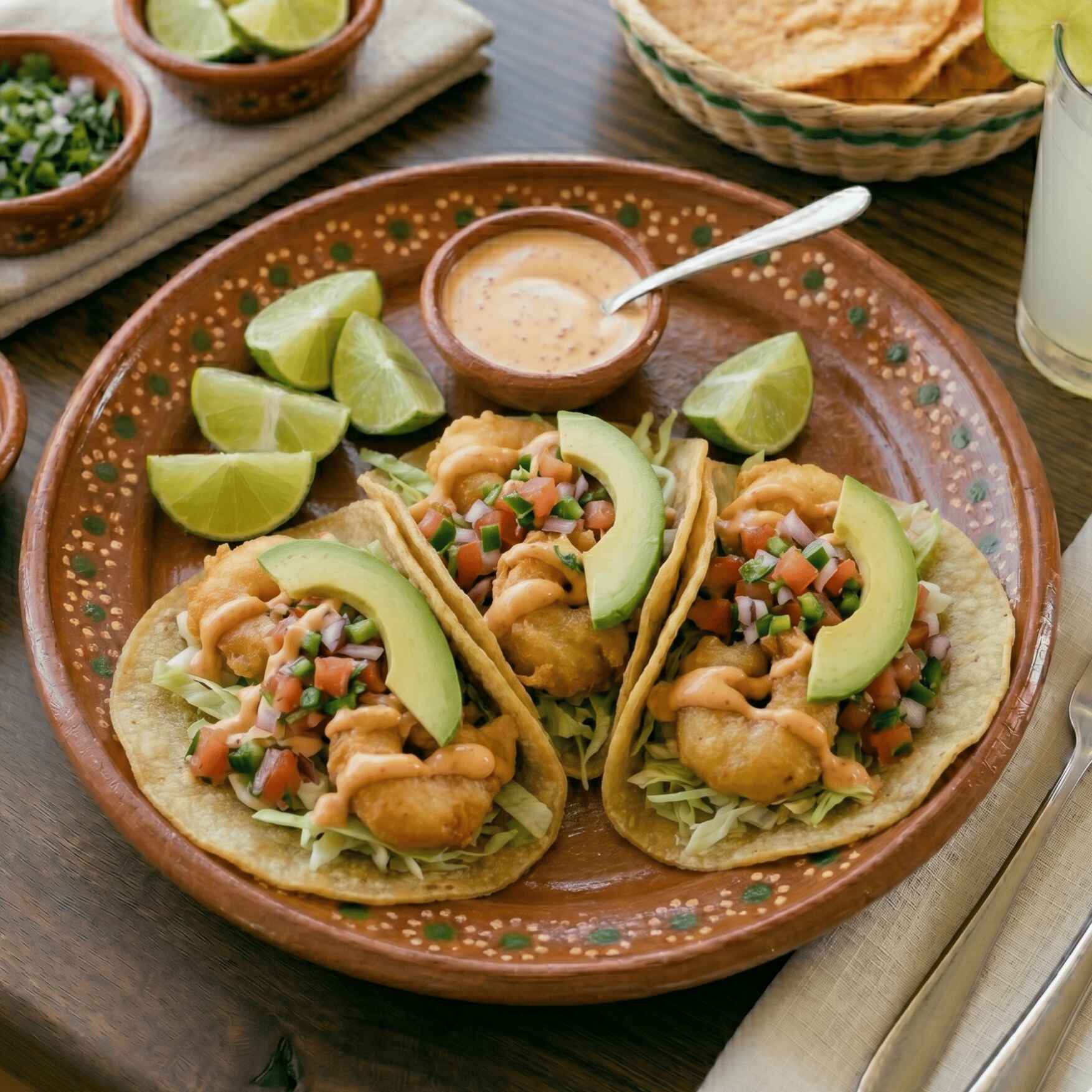 Tacos de Camarón Empanizado (3 Piezas )