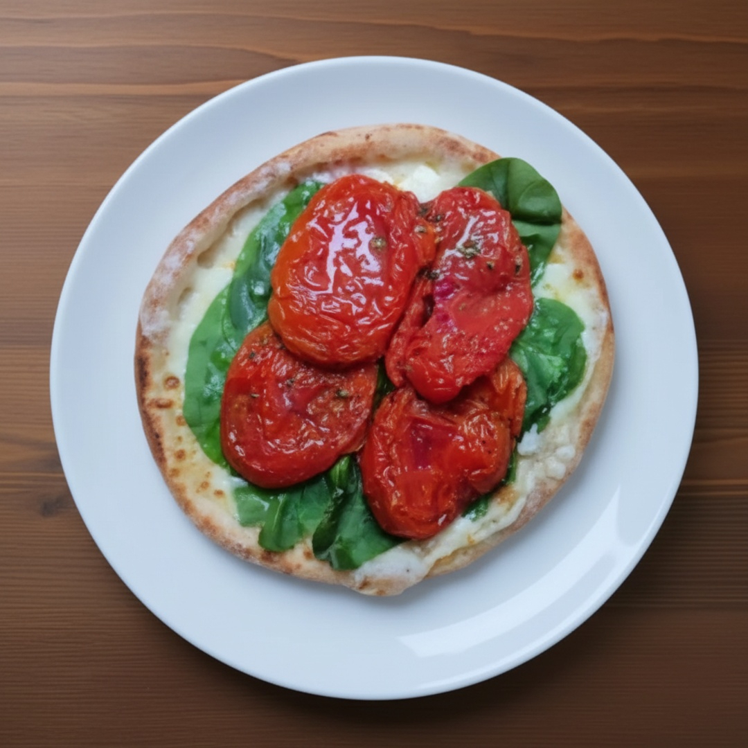 Esfiha Mussarela, Tomate Parmesao E Manjericao