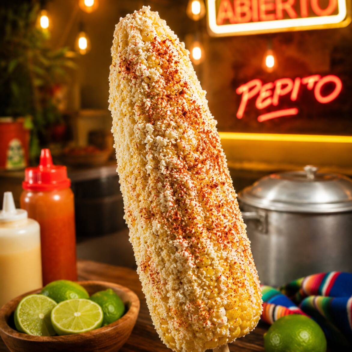 ELOTE PREPARADO CON CHILE DEL QUE "NO" PICA
