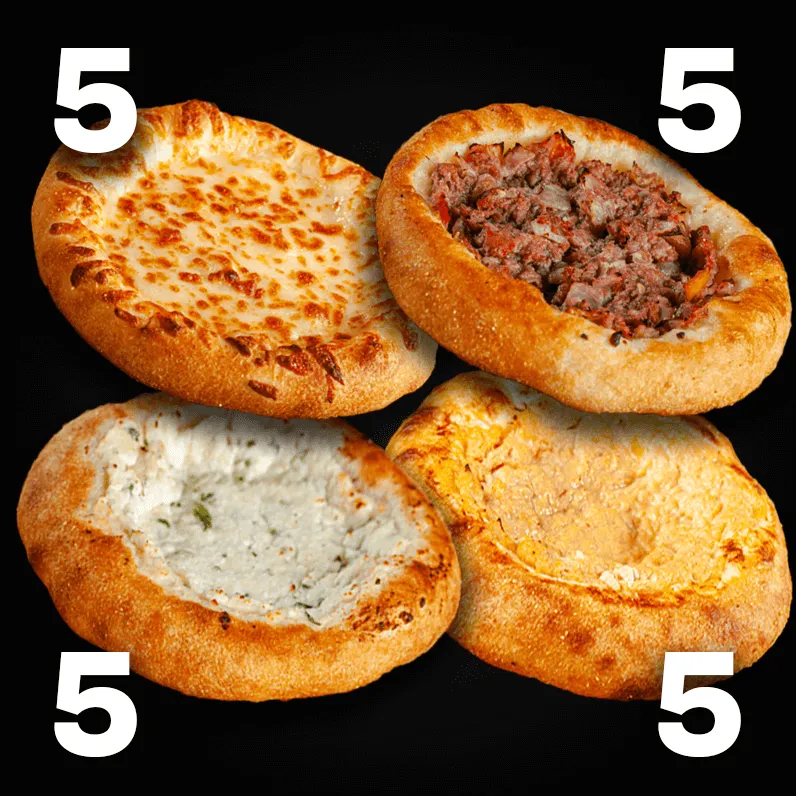 5 Frango | 5 Muçarela | 5 Minas | 5 Carne