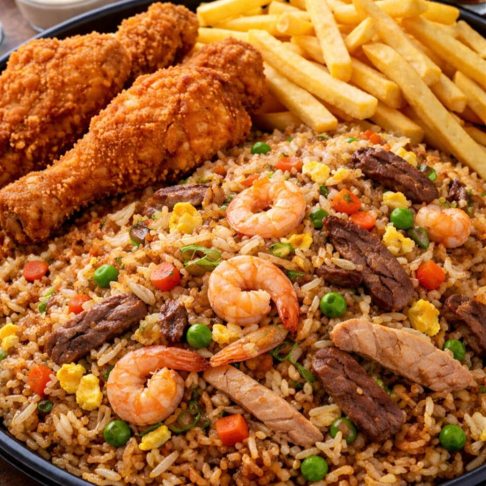 Combo Arroz Combinación + Pollo Apanado + Papas