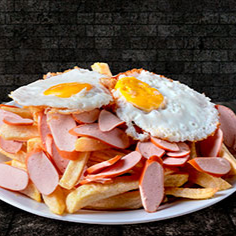 Salchipapita Montada