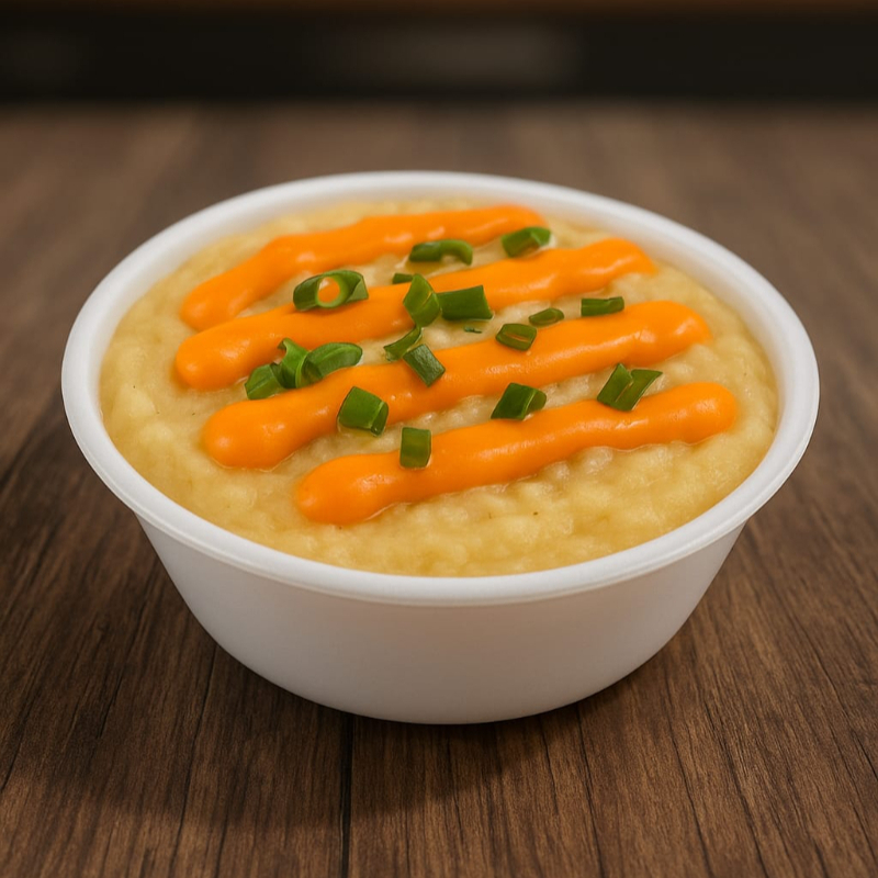 Leve 2 unidades e aproveite esse desconto sensacional! Batata assada recheada com creme de cheddar e pedaços de bacon crocante. Ingredientes: batata, margarina, cheddar, bacon frito, muçarela, cebolinha. Alérgenos: contém lactose. (Aprox. 500g)