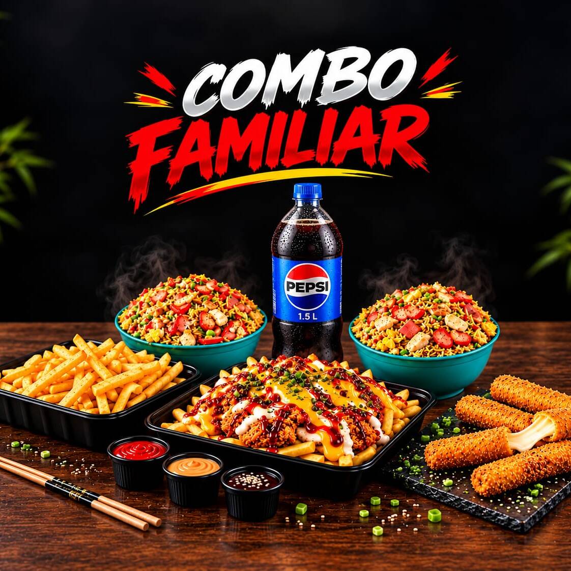 Combo #2 Mixto CON CANTONES y Bebida Familiar