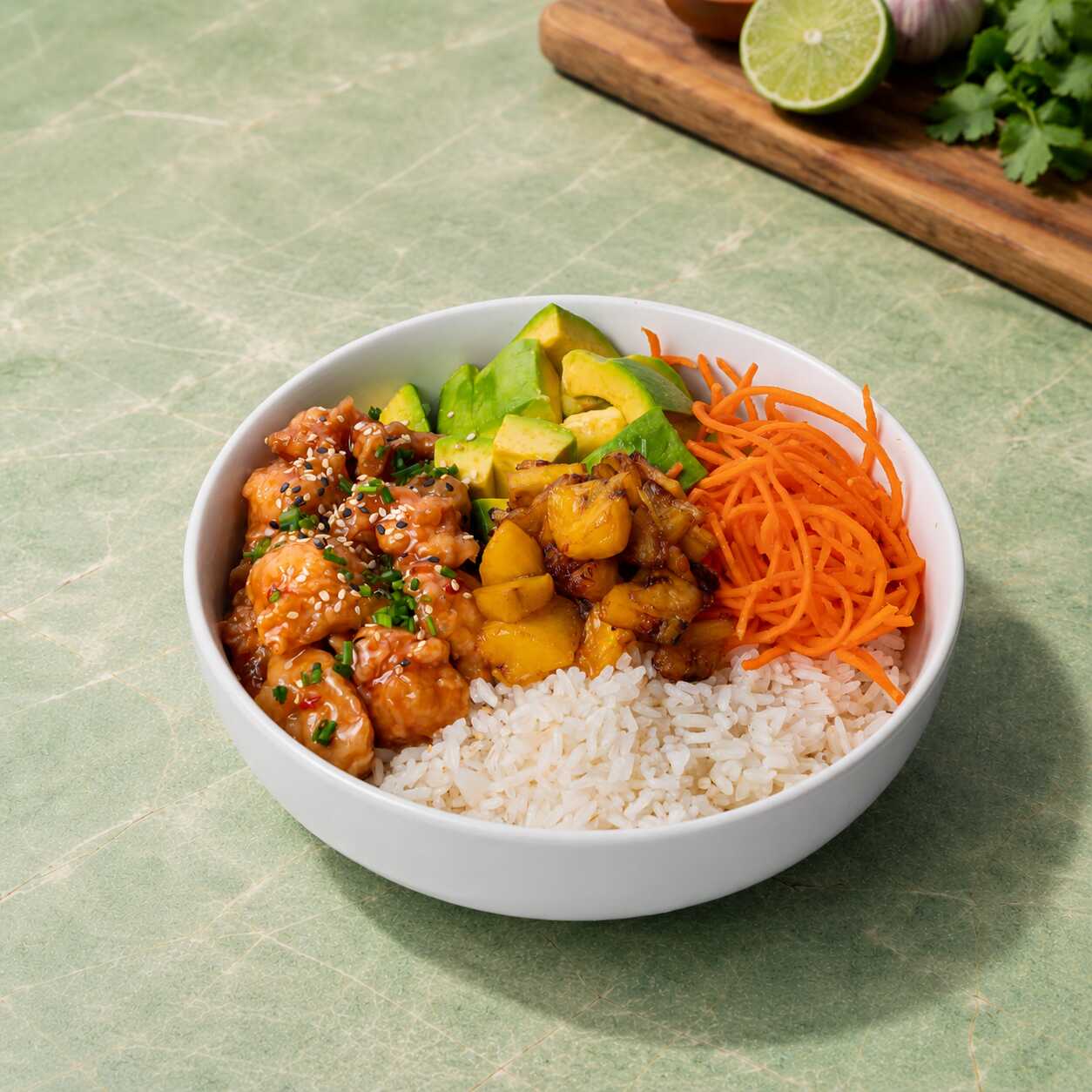 Menú Pollo Agridulce Bowl