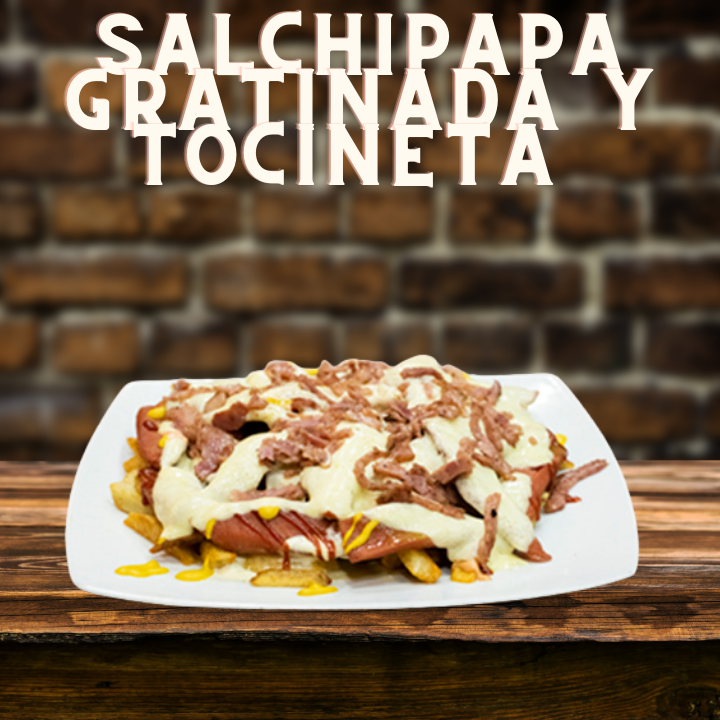 Combo Salchipapa Gratinada y Tocineta (Personal)