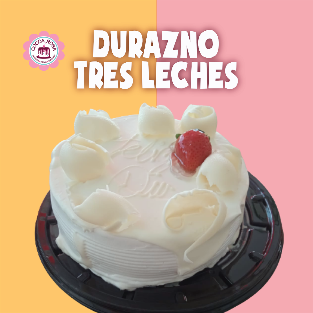Pastel de Durazno Tres Leches (10 Porciones)