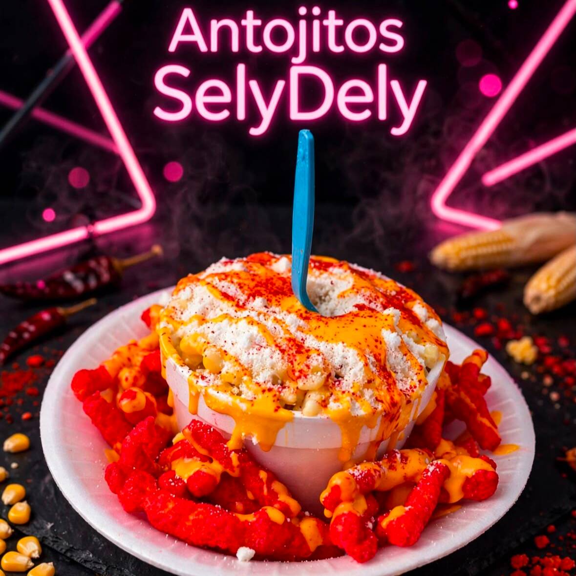 Maruchan con elote y sabritas