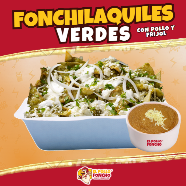 FONCHilaquiles Verdes con Pollo y Frijol