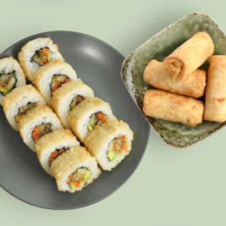 COMBO VEGGIE 🥑 Falafel Roll + Spring Rolls