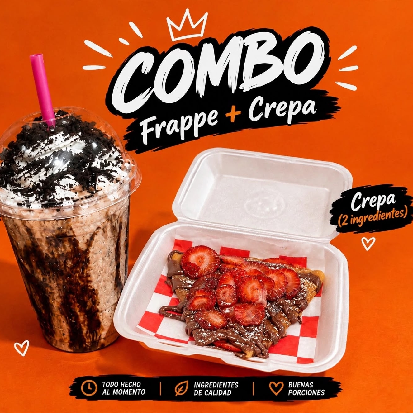 Crepa Fusión NUTELLA + Frappé OREO