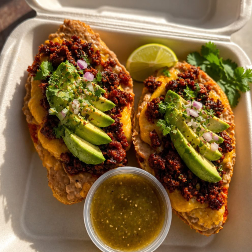 Molletes con Chorizo