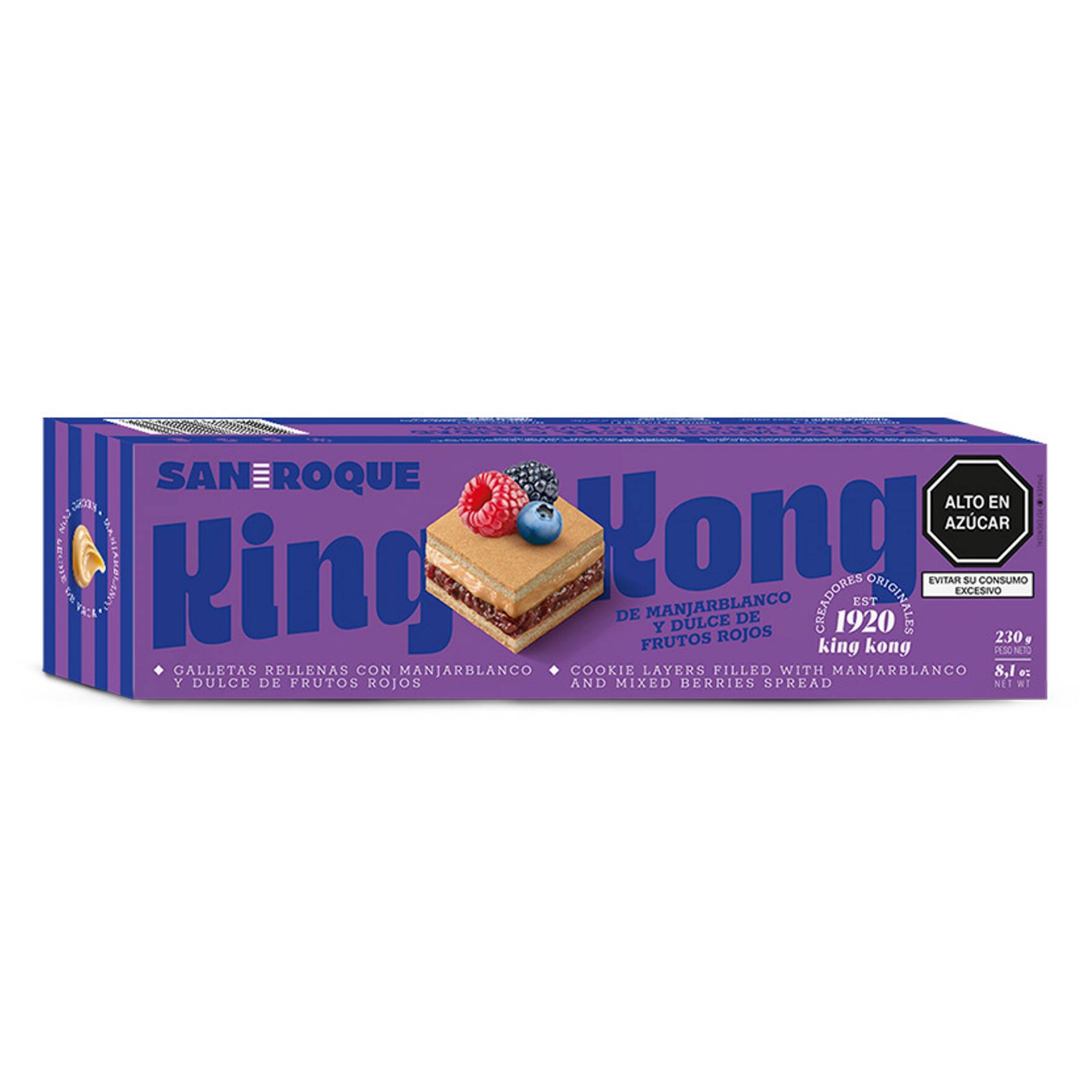 Barra de King Kong de Manjar y Frutos Rojos