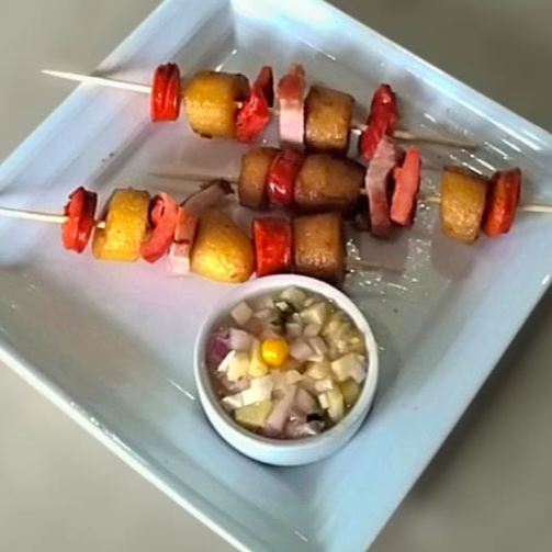 3 brochetas mixtas