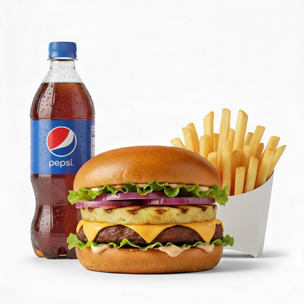 Hawaiana + Papas + Bebida