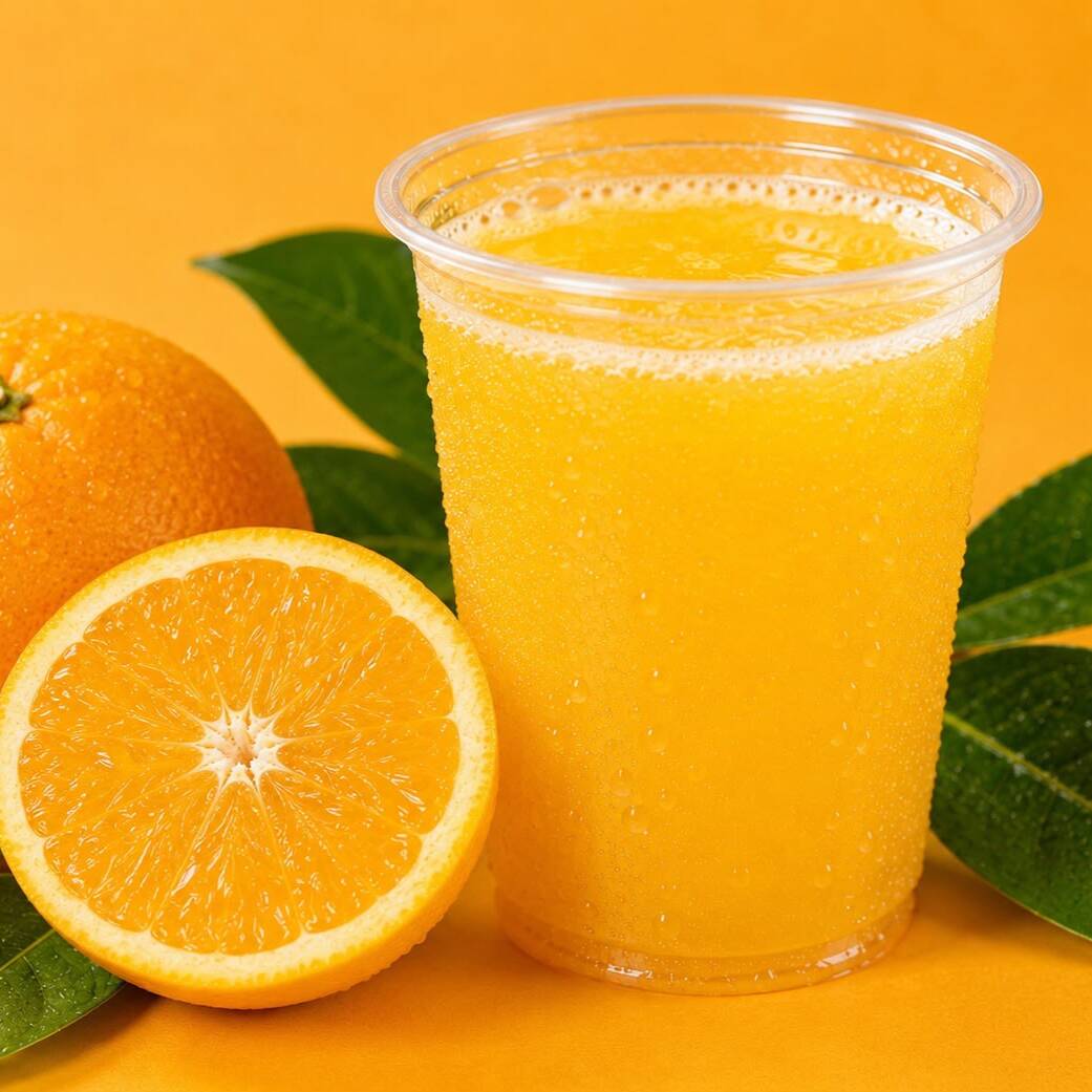 Suco de laranja fresco, espremido na hora, sem açúcar adicionado. Perfeito para começar o dia com energia.
