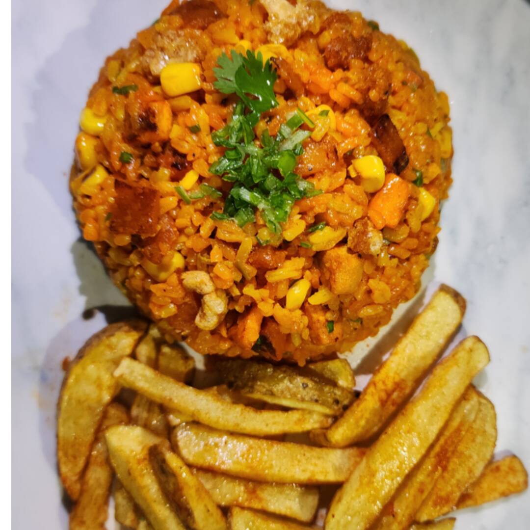 Combo Arroz Mixto + Papas + Bebida