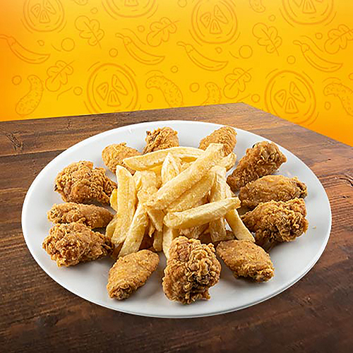 12 Rokys Wings + Papas Fritas